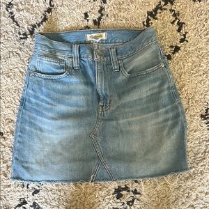 Madewell Light Blue A-Line Denim Skirt